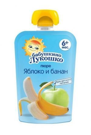 Купить Бабушкино лукошко пюре яблоко банан с 6 месяцев 90г в Москве ...