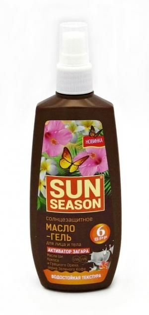 Гель-масло «Sun Season» Vilsen для загара с фактором защиты spf 6 и увлажняющий комплексом 150мл