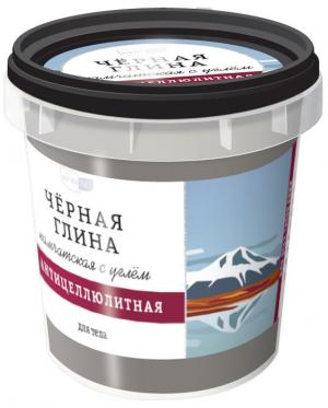 Косметическая глина с углем для тела камчатская антицеллюлитная 155мл