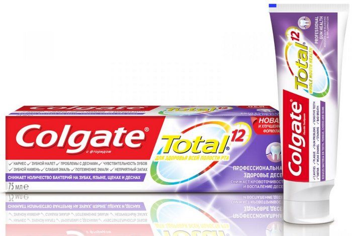 Купить Колгейт зубная паста Total 12 Pro-здоровье десен 75мл в Москве ...