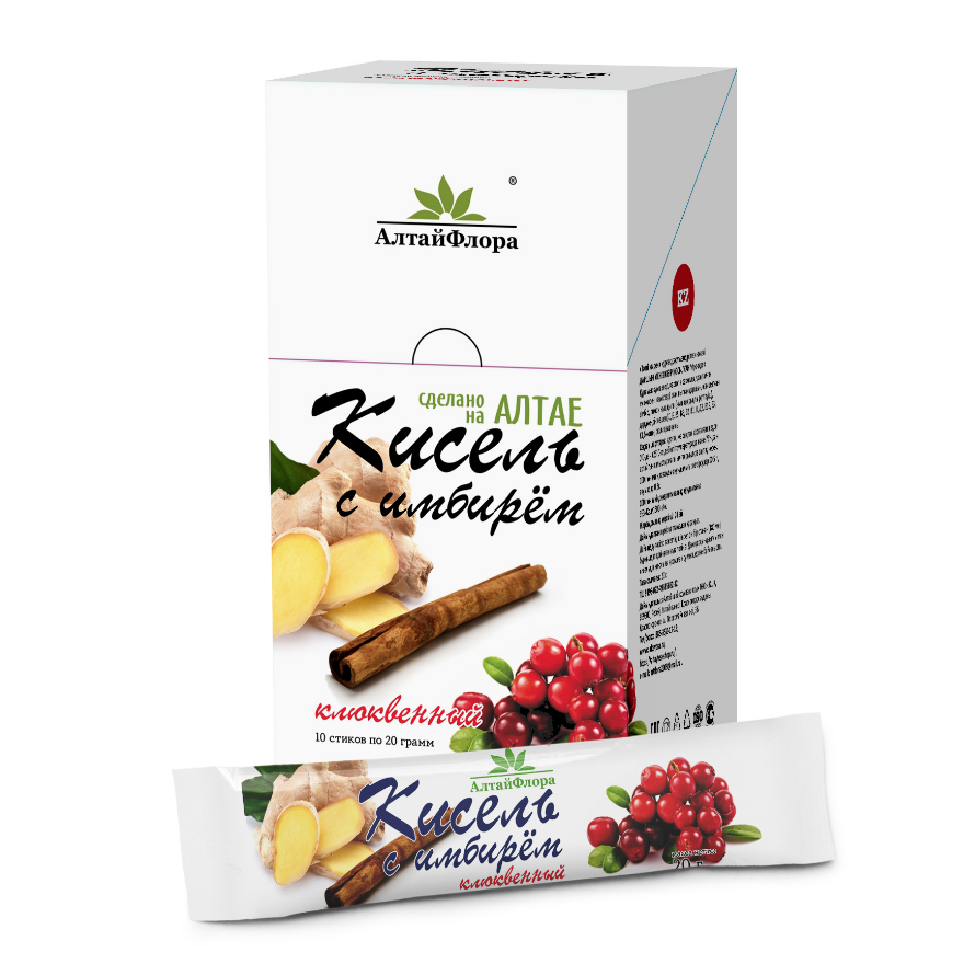 
Кисель Имбирный клюква Алтайфлора 10шт