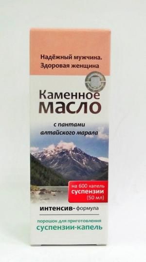 Каменное масло с пантами алтайского марала (суспензия-капли), 50 мл