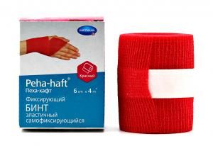 Бинт PEHA-HAFT Эластичный, самофиксирующийся 4м*6см, красный