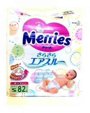 Подгузники для детей меррис (4-8кг) размер s 82шт