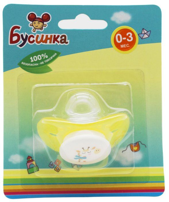 
Бусинка пустышка силиконовая с прикусом 0-3мес Кристалл арт.408