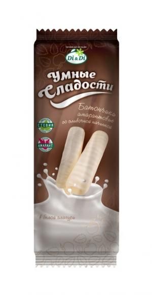 Батончики «Умные сладости» со сливочной начинкой в белой глазури 20 г