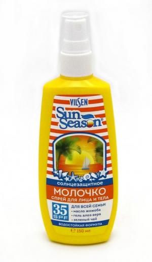 Семейное солнцезащитное молочко Вилсен sun season для лица и тела spf 35 150мл