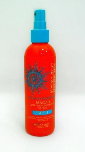 Масло для равномерного загара SPF 4 Кафе Красоты 200 мл