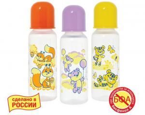 Бутылочка полипропиленовая с латексной соской Курносики мои любимые животные 250 мл