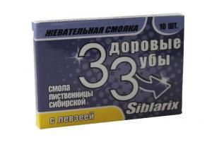 Смолка жевательная здоровые зубы silblarix (с левзеей) №10