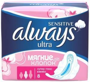 Прокладки «Always» Ultra Sensitive Super Plus Single, 8 шт