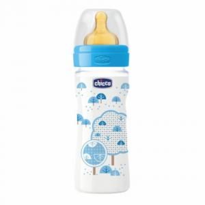 Чикко бутылочка well-being boy 4 месяца, латексная соска, 330 мл, арт.310205009