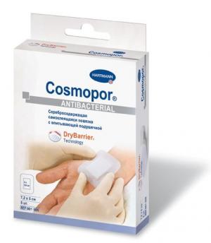 Самоклеящиеся серебросодержащие повязка COSMOPOR Antibacterial 7,2*5 №5