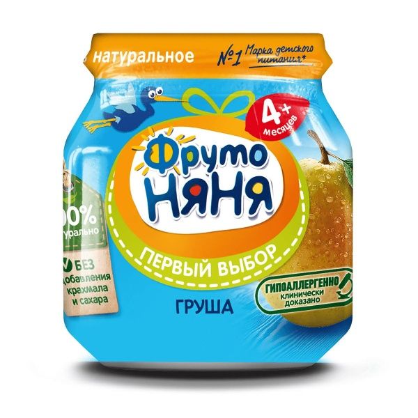 Купить Фрутоняня пюре груша 100 г стекло недорого в Москве