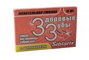Смолка жевательная здоровые зубы silblarix (с шиповником) №10