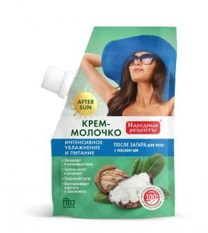 Народные рецепты крем-молочко после загара для тела Интенсивное увлажнение и Питание 50мл
