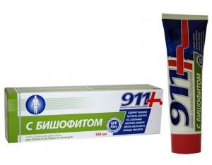 Гель-бальзам для тела при боли в суставах и мышцах с бишофитом «911», 100 мл