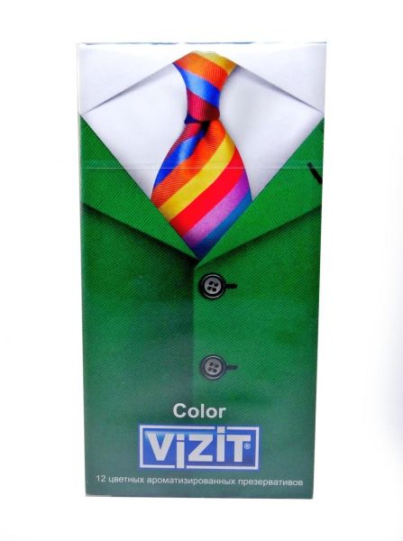 Презерватив vizit №12 (color) цветные ароматизированные фотография