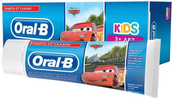 Зубная паста для детей, легкий вкус frozen/cars Орал би kids, 75мл фотография
