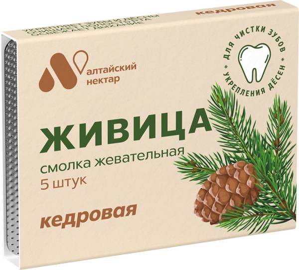 Смолка жевательная «Живица кедровая» Алтайский нектар, 5 шт. фотография