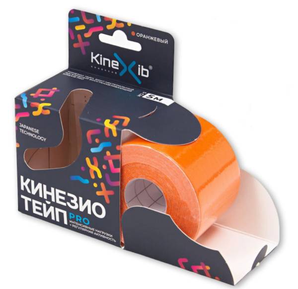 Кинезио-Тейп бинт нестерильный KineXib PRO 5см*5м оранжевый фотография