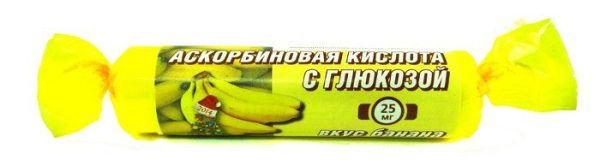 Аскорбиновая кислота гленвитол №10табл банан фотография