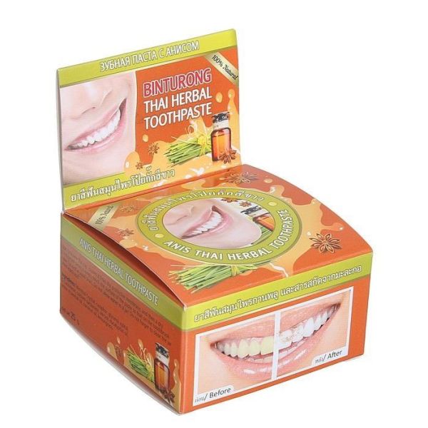 Зубная паста Binturong Anise Thai Herbal экстрактом аниса, 25 гр фотография