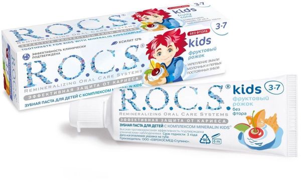 R.O.C.S. kids Зубная паста Фруктовый рожок со вкусом мороженого, 45 г фотография