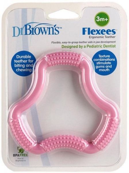 Прорезыватель Dr.Brown's «Flexees», эргономичный, цвет: розовый фотография