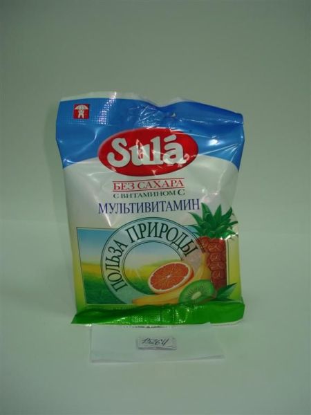 Леденцы sula без сахара  (мультивитамин) 60г фотография