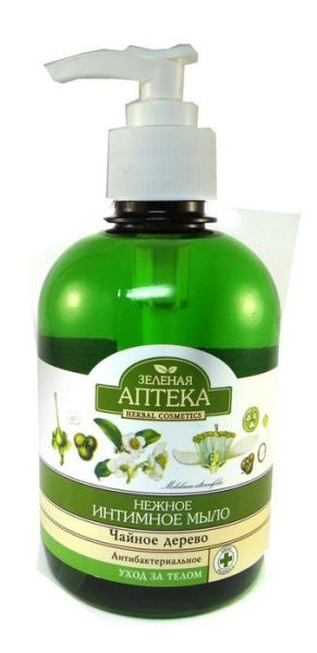 Зеленая аптека мыло нежное интимное антибактериальное чайное дерево, 370 мл фотография