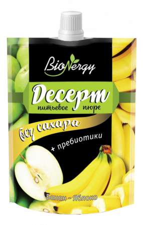 Фруктовый десерт яблоко-банан BioNergy, дой-пак 140 г фотография