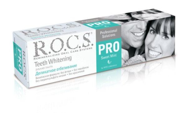 Зубная паста ROCS Pro Деликатное отбеливание Сладкая мята фотография