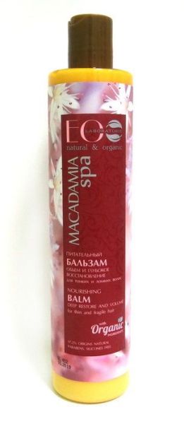 Питательный бальзам для волос Ecolab Macadamia Spa «Объём и глубокое восстановление», 350 мл фотография