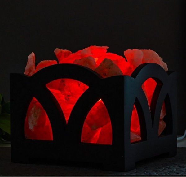 Лампа Солевая тёмный Камин 4-5 кг (гималайская соль) фотография