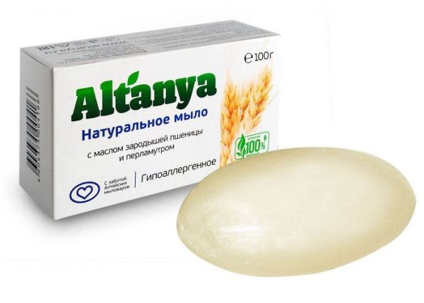 Мыло Алтания гипоаллергенное с маслом зародышей пшеницы, 100 г фотография