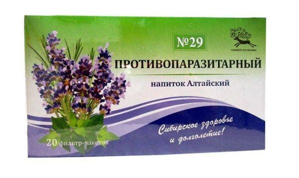 Противопаразитарный чайный напиток Алтайский У-Фарма 20 пакетиков фотография