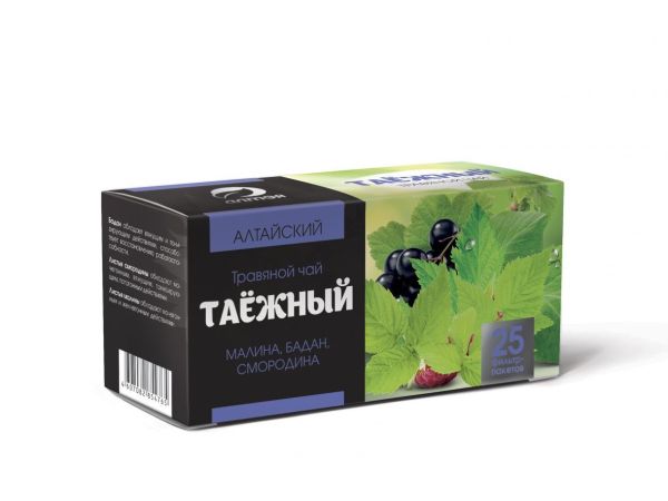 Чай травяной Таежный (бадан, смородина, малина), 25 пакетиков фотография
