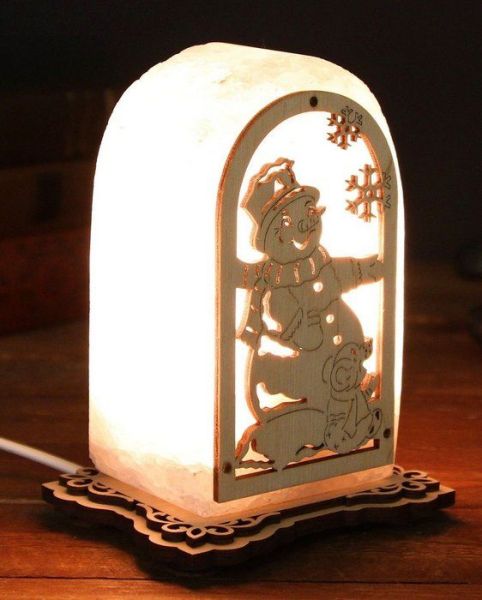 Лампа солевая Снеговик фотография